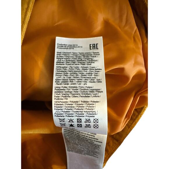 Vero Moda Suede Moto Jacket Cognac Zip Detail NWOT Size Large - Picture 6 of 11